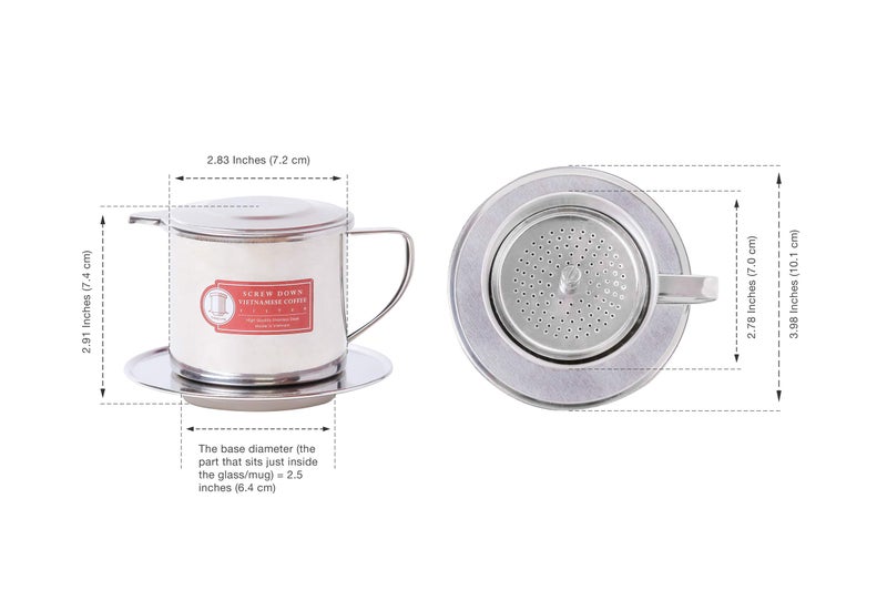 Thang Long Vietnamese Coffee Filter Maker Press. Screw Down Phin Made in Vietnam. Authentic (2, Medium (8 oz)). - Image 4